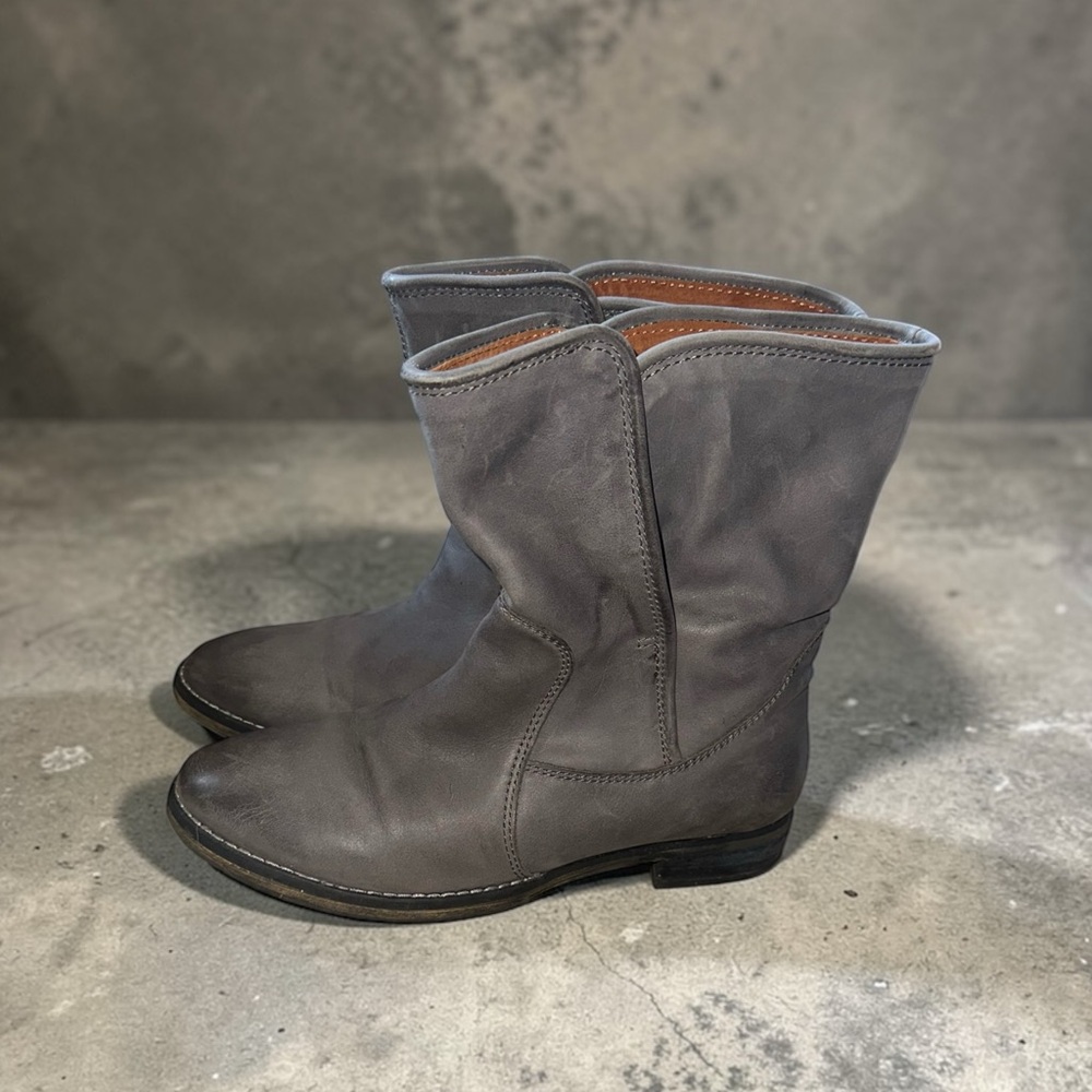 Micheal Shannon “Corbel” Gray Leather Mid-Calf Boots Women’s Size 7